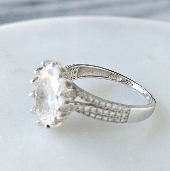 Oval Gemstone Ring, 925 Sterling Silver, Vintage Charmed Aroma - Picture 4 of 8